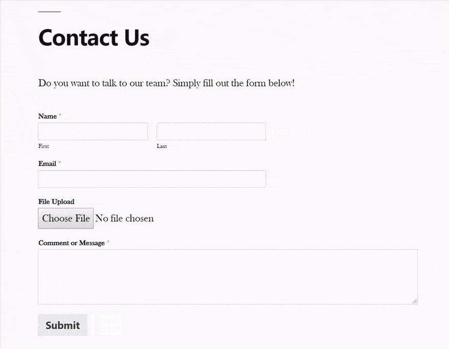 WordPress AJAX Contact Form Preview - MonsterInsights WordPress AJAX Contact Form Preview
