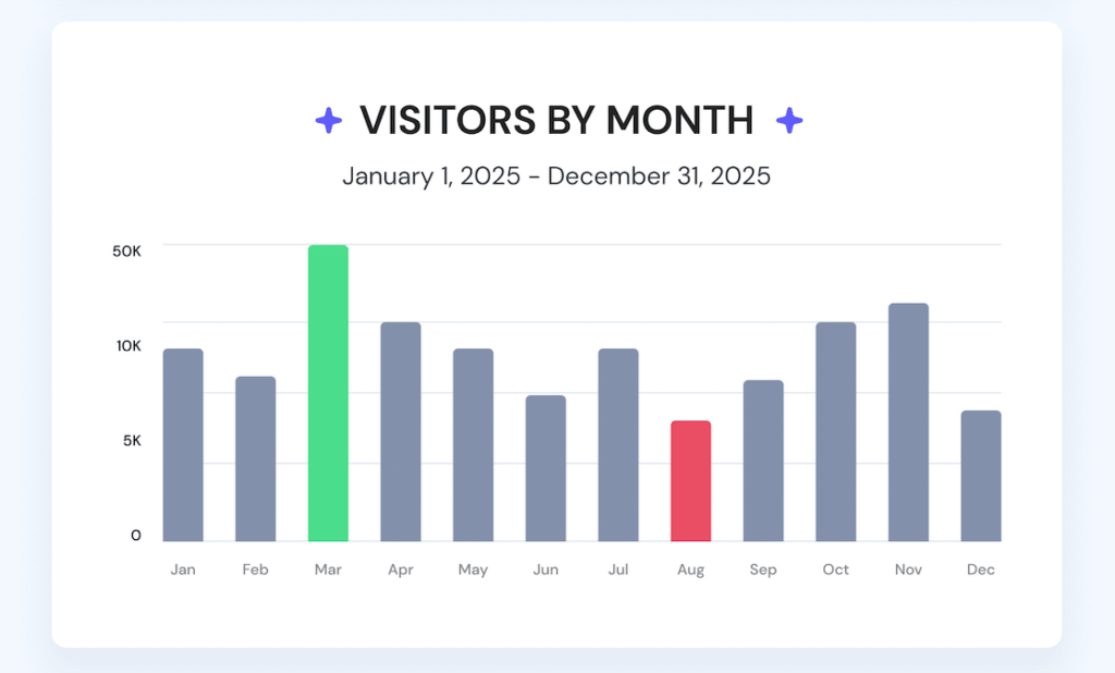 MI Year in Review Report Visitors by Month