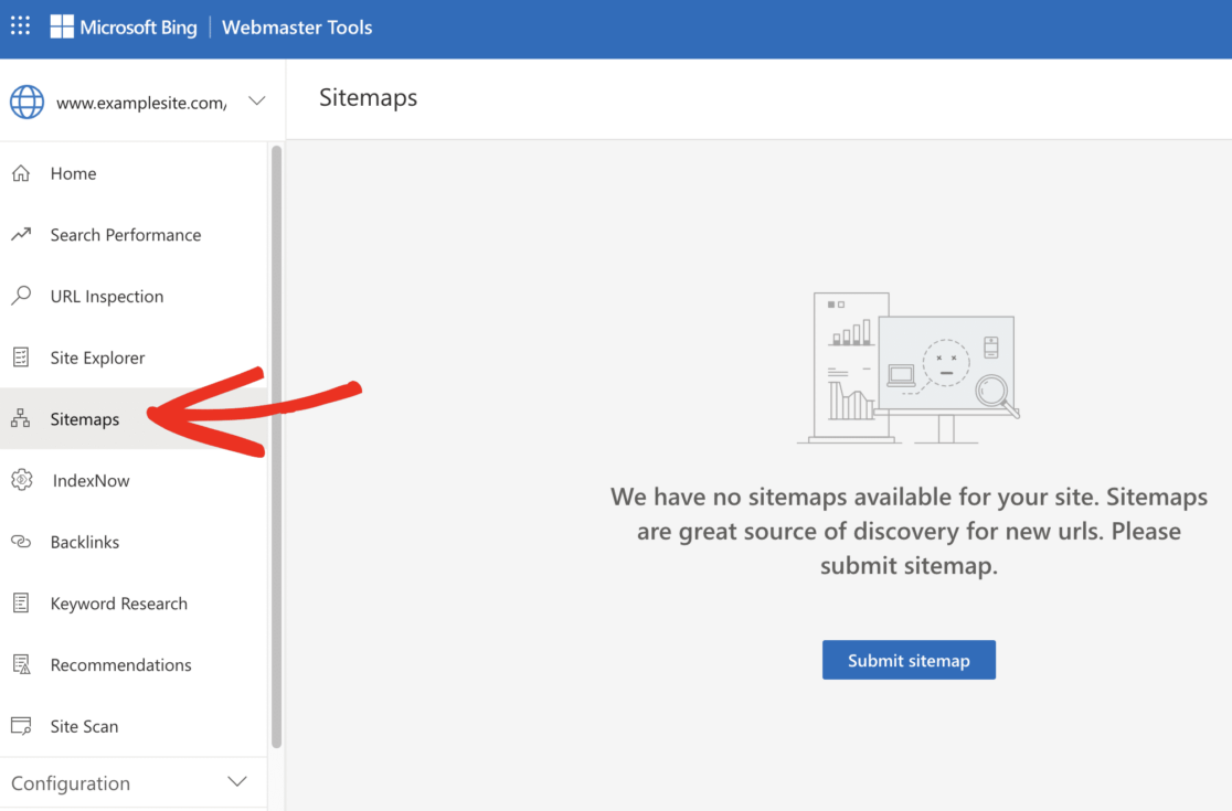 bing-webmaster-sitemap - MonsterInsights Bing Webmaster sitemap tool - how to submit your website to search engines