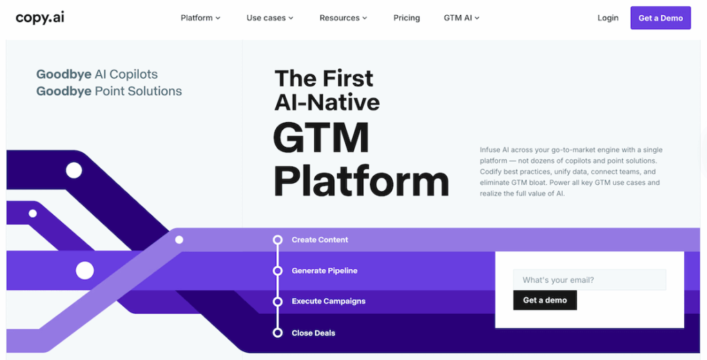 Copy.ai website homepage