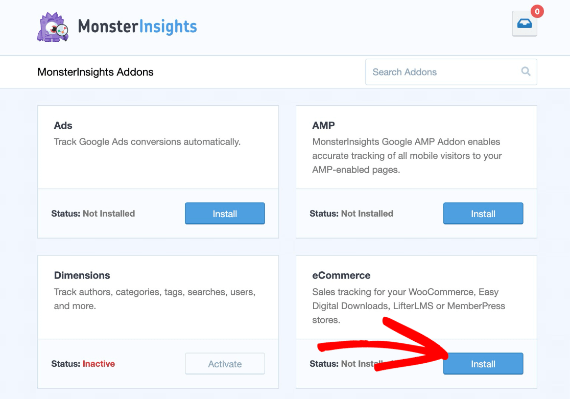 MonsterInsights eCommerce Addon