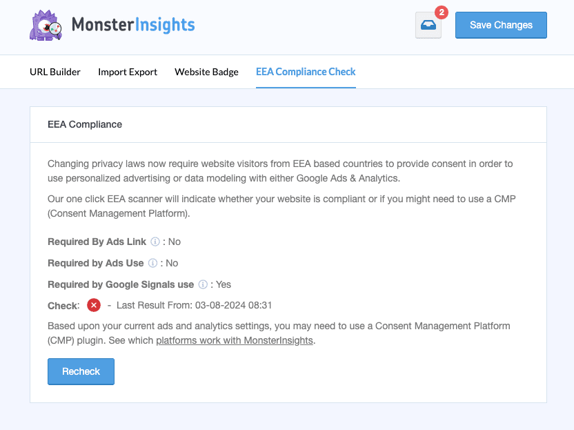 mi-eea-compliance-check - MonsterInsights MonsterInsights EEA Compliance Check