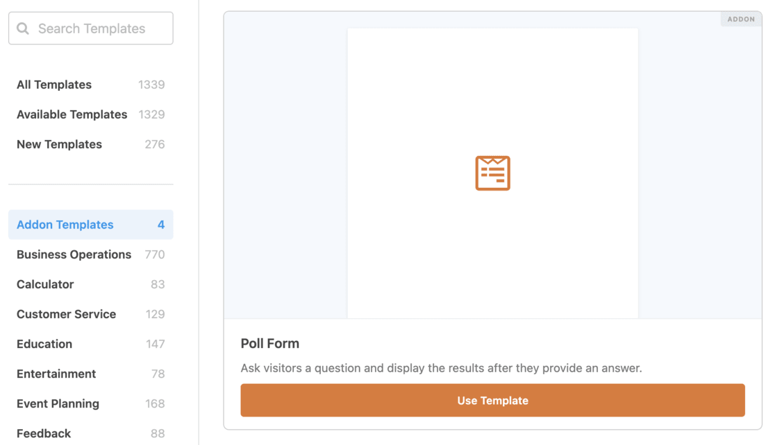 poll-form-template-wpforms - MonsterInsights wordpress poll form template wpforms