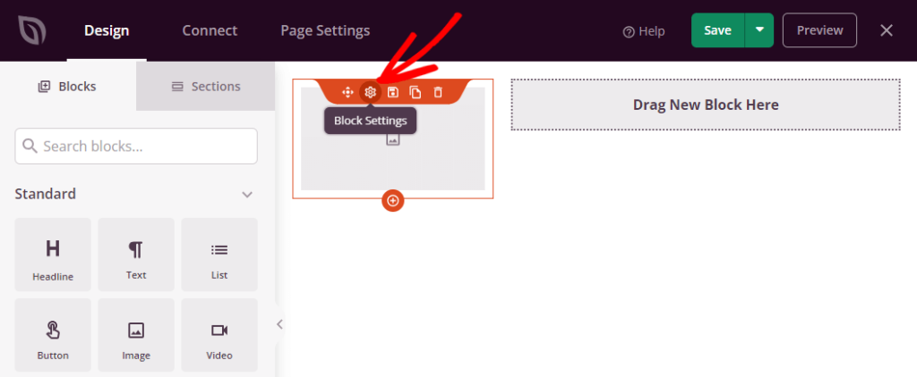 SeedProd block settings