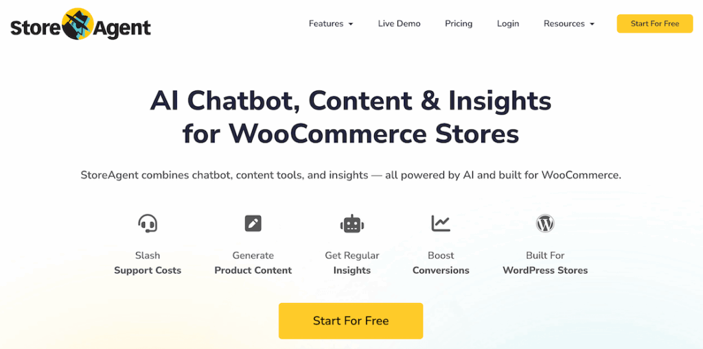 Store Agent AI plugin homepage