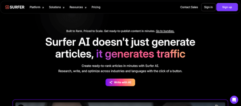 Surfer AI is a popular AI content creation tool