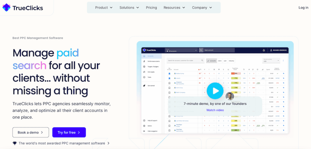 TrueClicks PPC management software