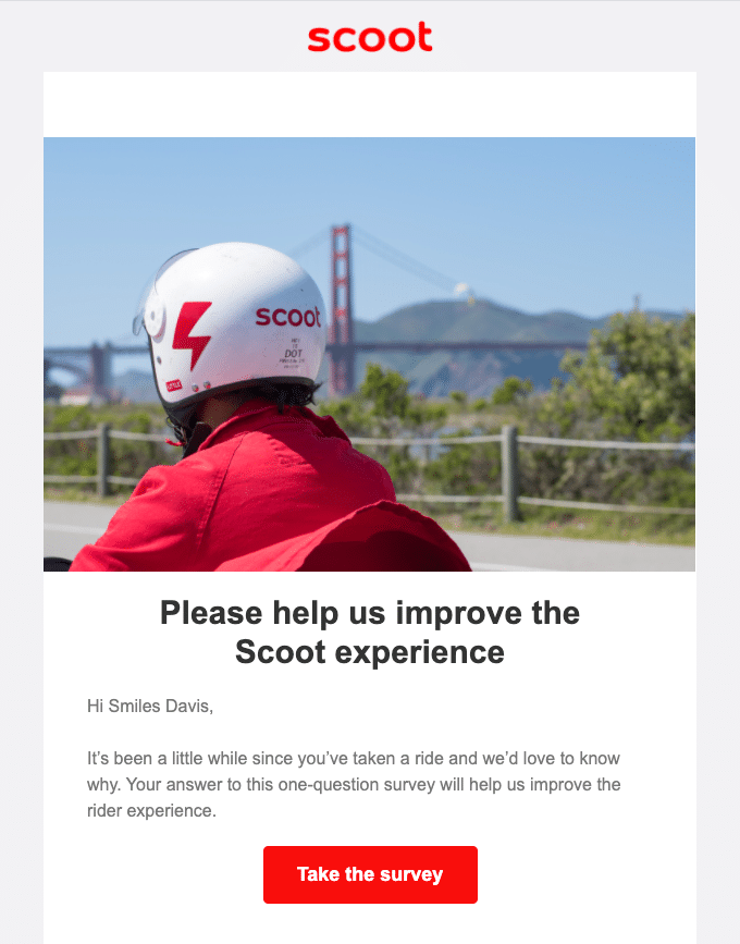 Lost customer survey example - MonsterInsights Lost customer survey example