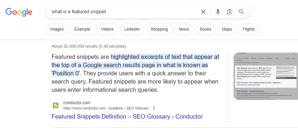 what-is-a-featured-snippet-answer-box - MonsterInsights What is a featured snippet - Google Answer Box example