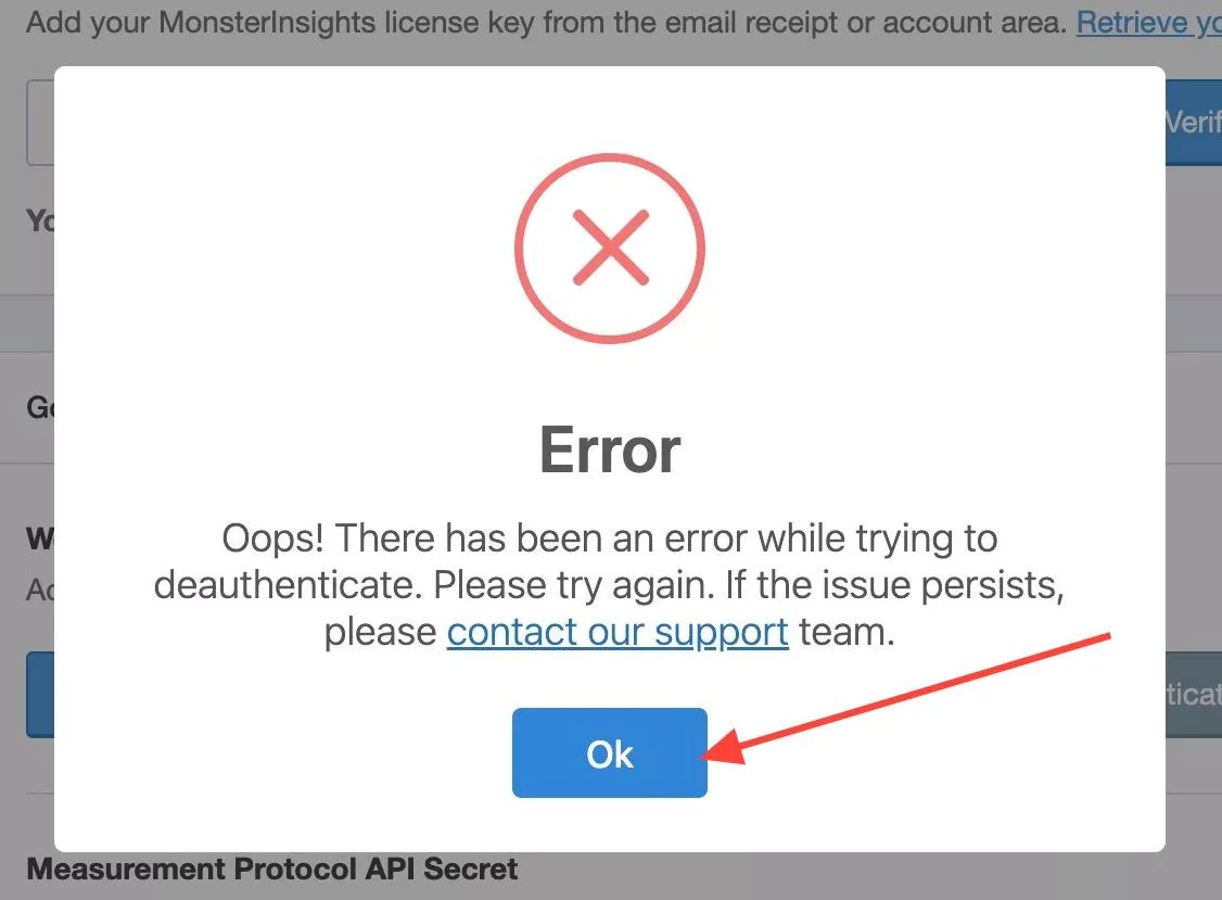mi-disconnect-error - MonsterInsights