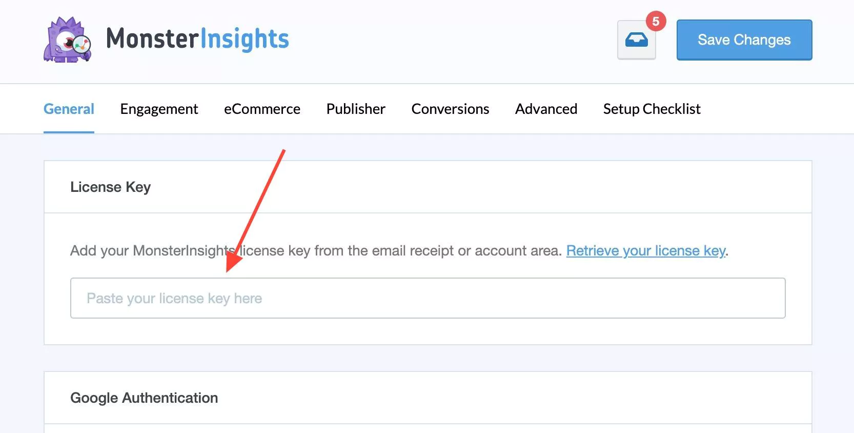mi-settings-general-license-key - MonsterInsights