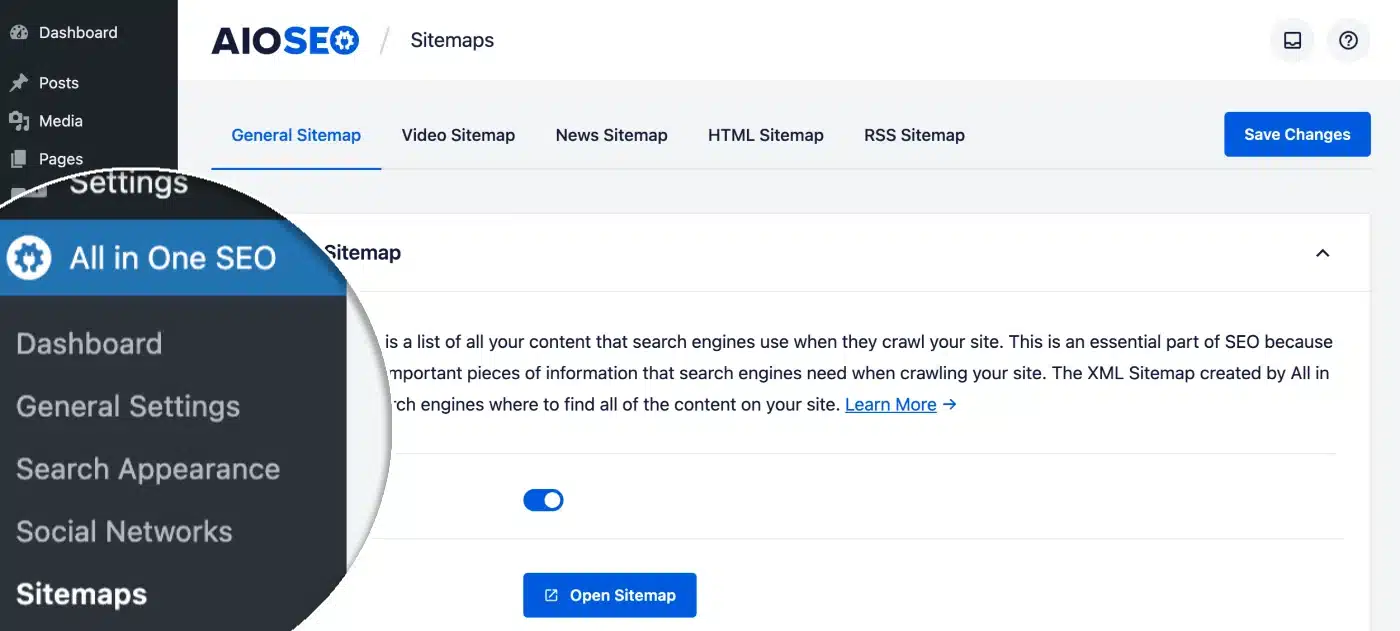 sitemaps-menu-item-in-all-in-one-seo - MonsterInsights Sitemap in AIOSEO
